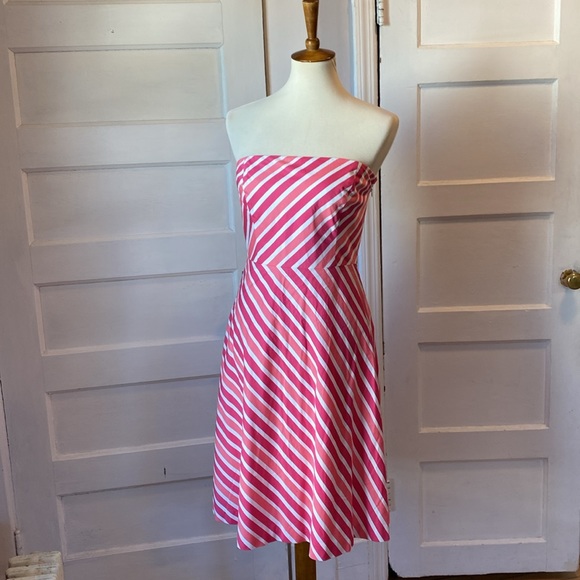 Ann Taylor Strapless Striped Dress, Size 6 - Picture 1 of 16